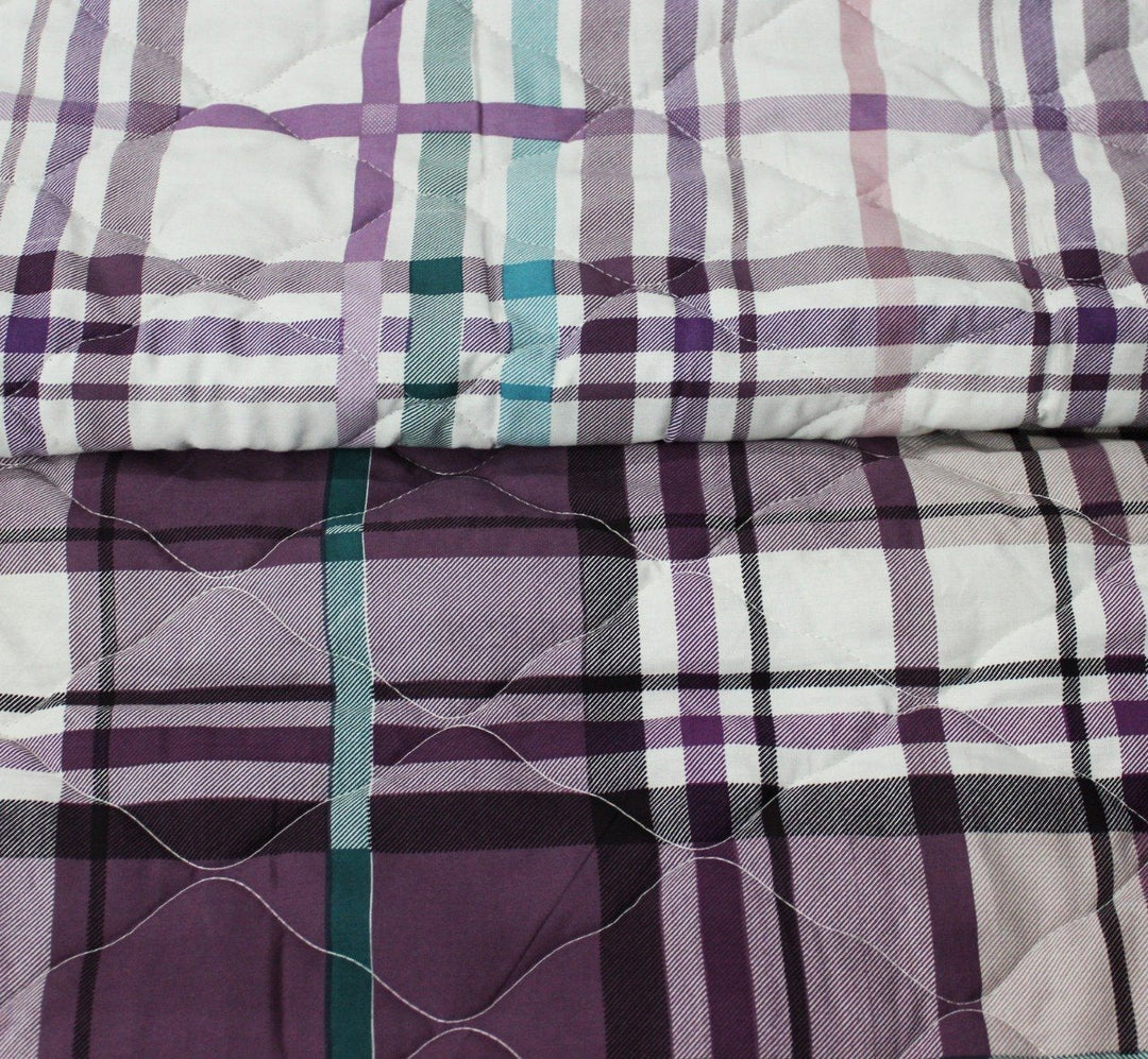 Export Quality Cotton Bed Spread Set - 6 pcs - Chequered | Home Décor | Waseeh Pakistan