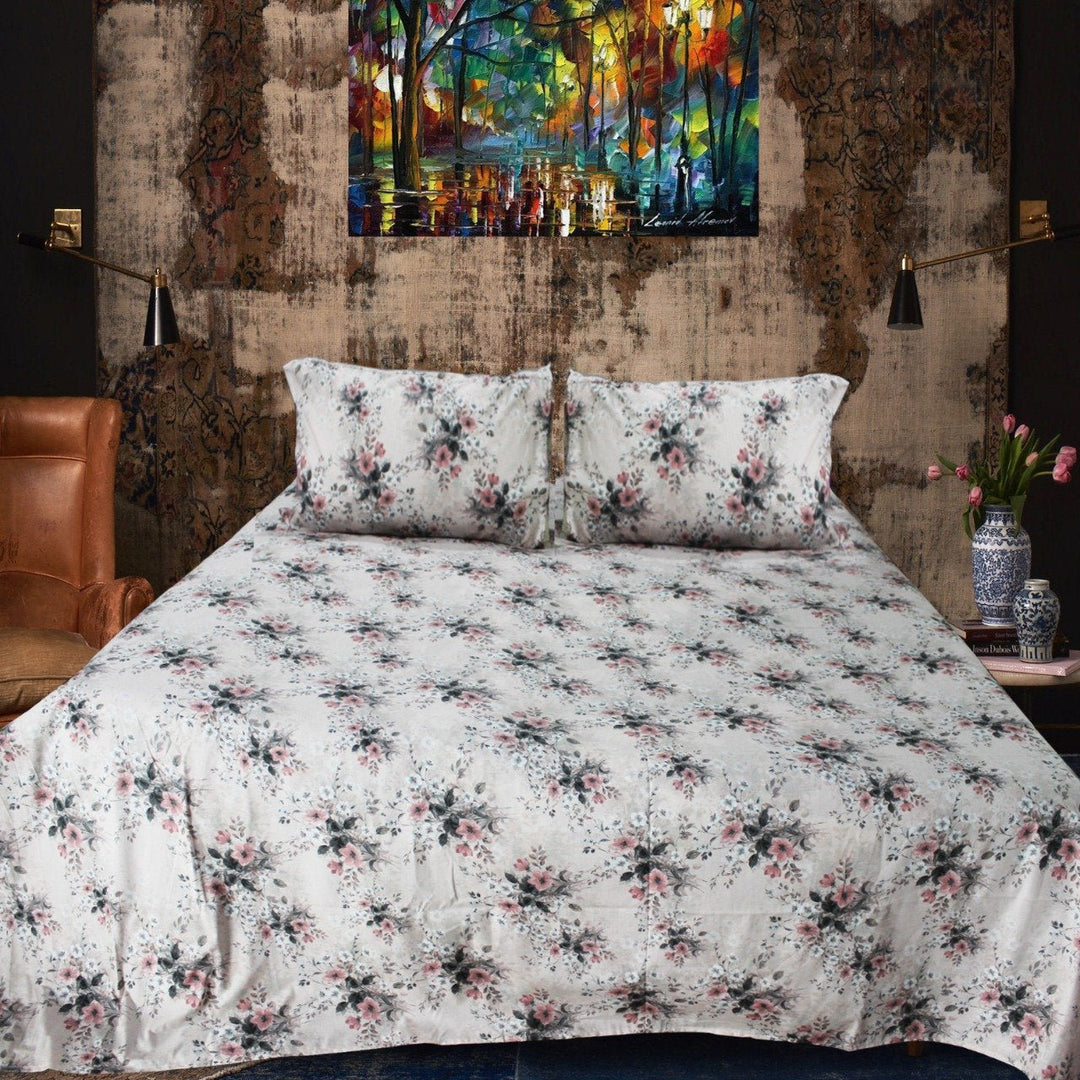 Export Quality Cotton Double Bed Sheet With 2 Pillow cases | Home Décor | Waseeh Pakistan
