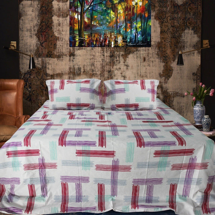 Export Quality Cotton Double Bed Sheet With 2 Pillow cases | Home Décor | Waseeh Pakistan