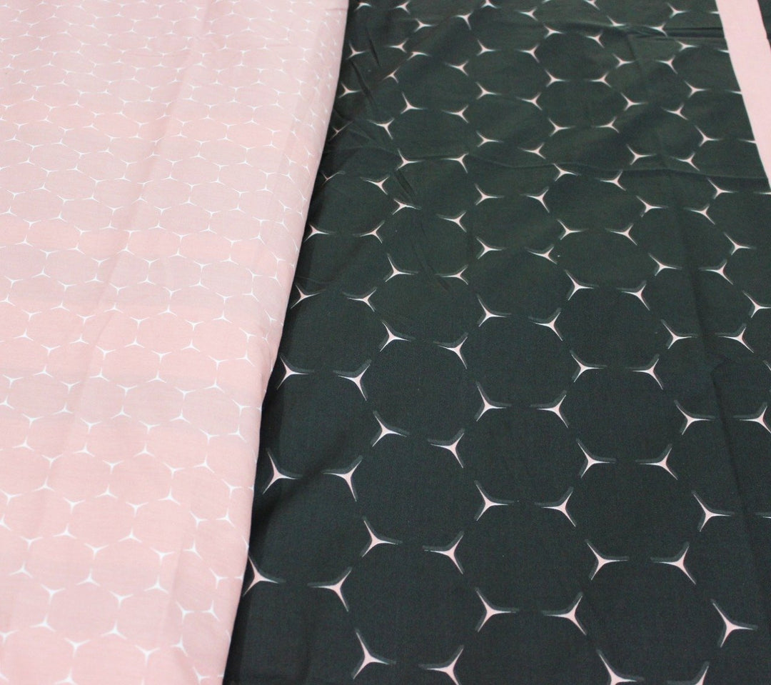 Export Quality Quilt Cover Set - 3 pcs - Pink Lined | Home Décor | Waseeh Pakistan