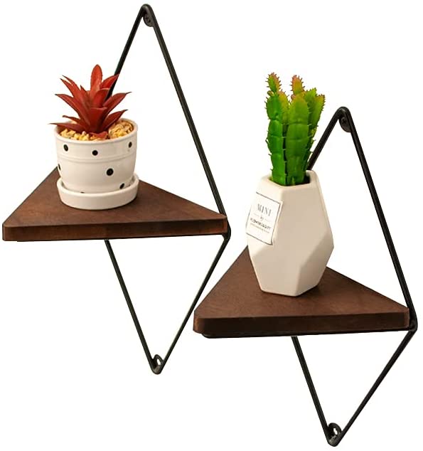 Farmhouse Floating Metal Solid Wood Living Lounge Drawing Room Shelves (Set of 2) | Furniture | Waseeh Pakistan