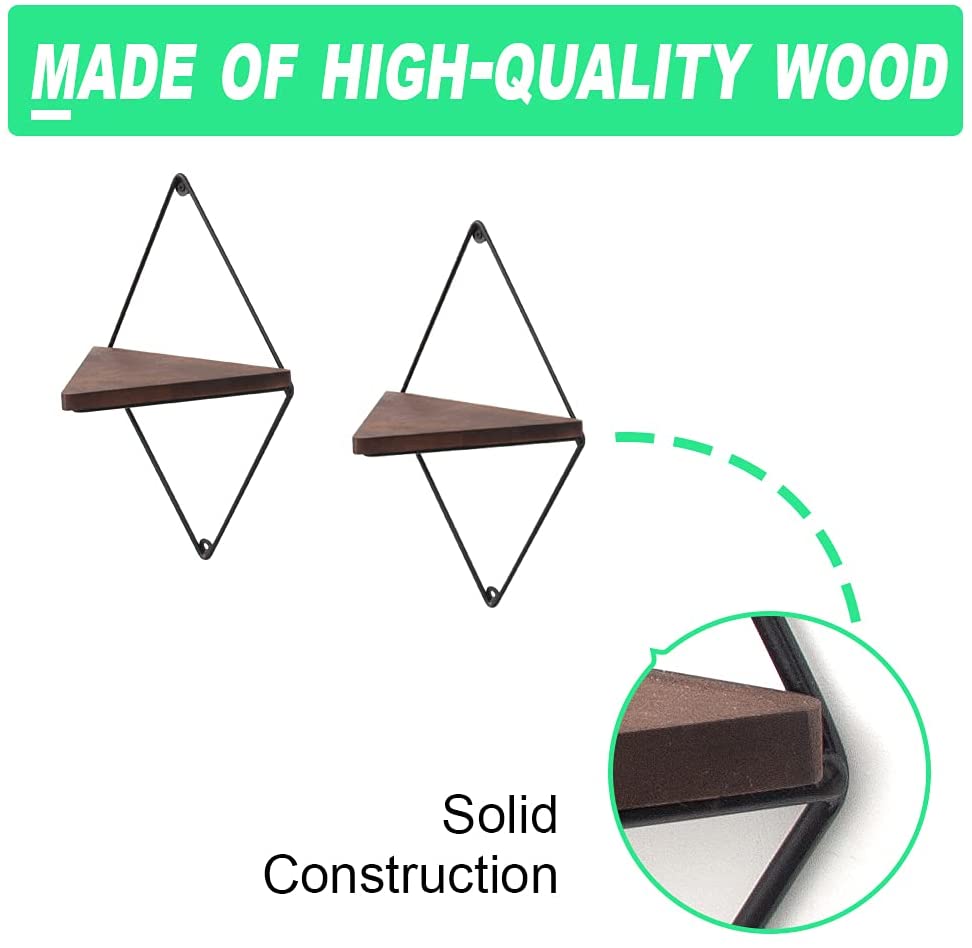 Farmhouse Floating Metal Solid Wood Living Lounge Drawing Room Shelves (Set of 2) | Furniture | Waseeh Pakistan
