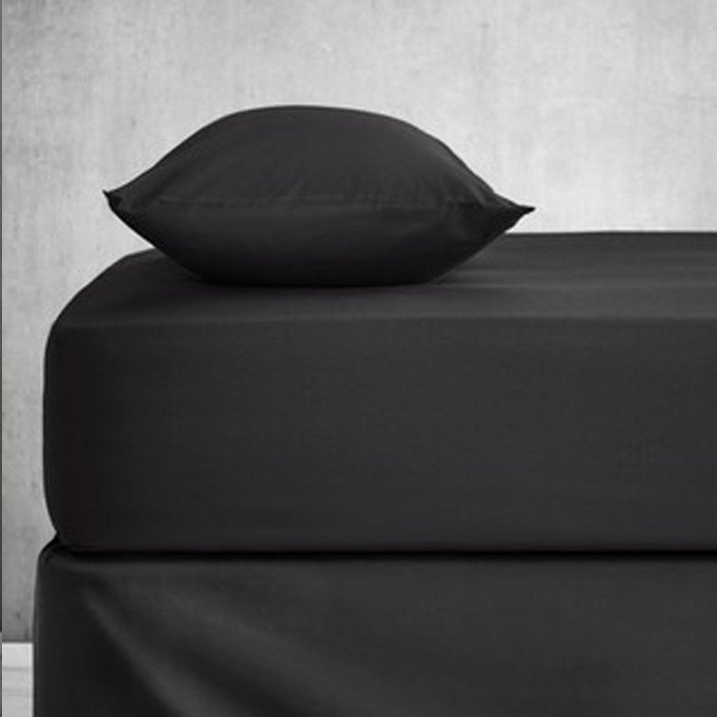 Fitted Sheet - Plain Black With Out Pillow Covers | Home Décor | Waseeh Pakistan