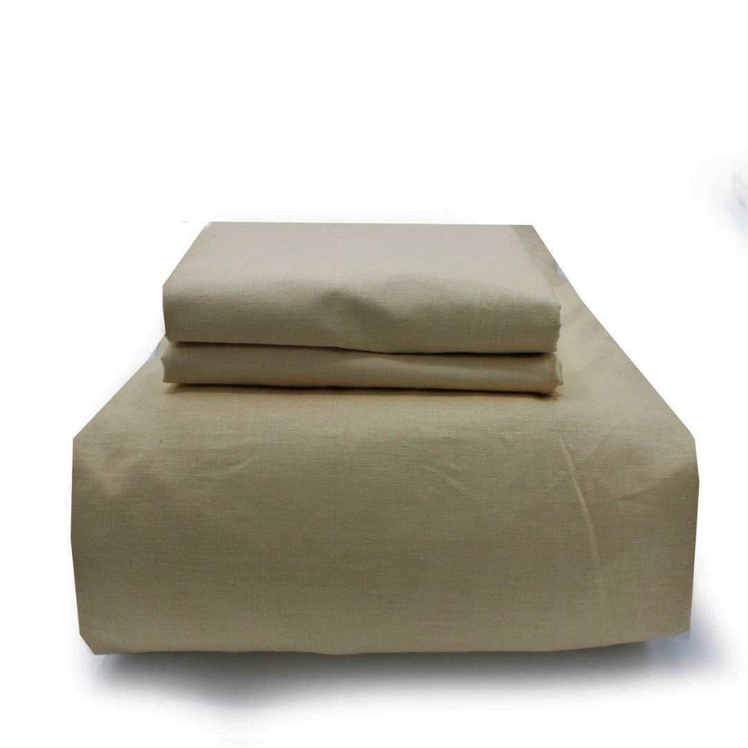 Fitted Sheet with 2 Pillow Covers - Light Brown | Home Décor | Waseeh Pakistan