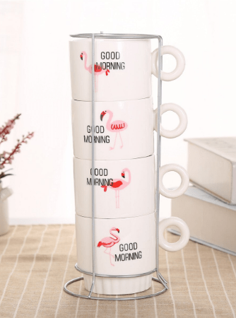 Flamingo Coffee Mugs (4 Pcs) | kitchen item | Waseeh Pakistan