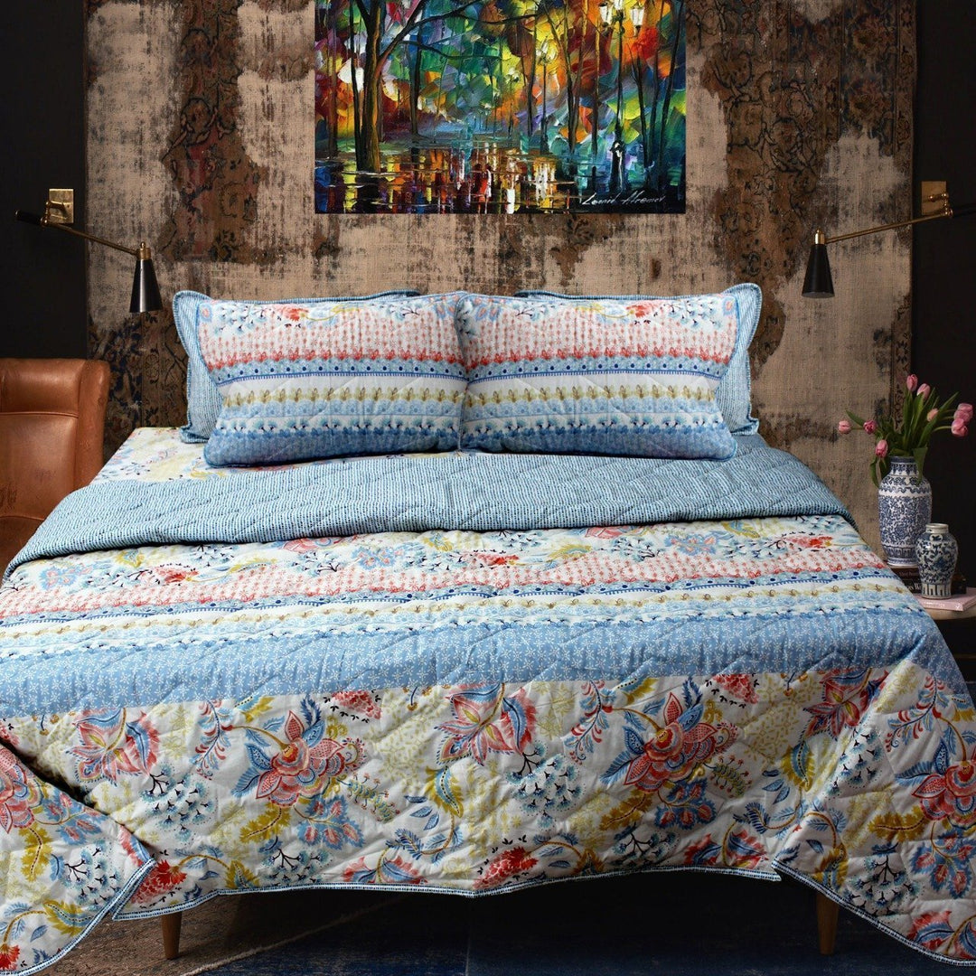 Floral Bed Spread (Flamingo Style) | Home Décor | Waseeh Pakistan