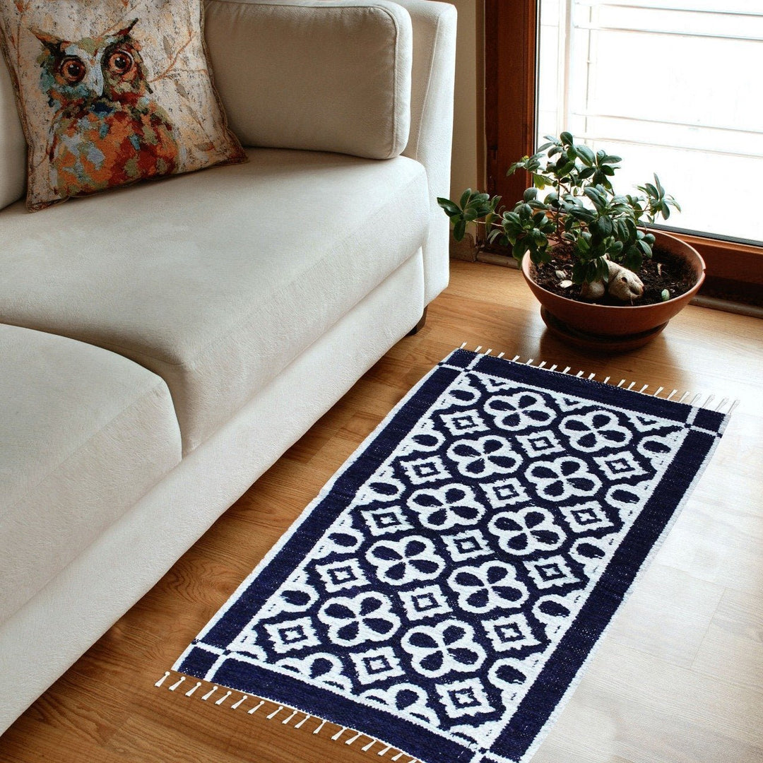 Floral - Hand-woven Woolen Rug - Double Seam - 2&