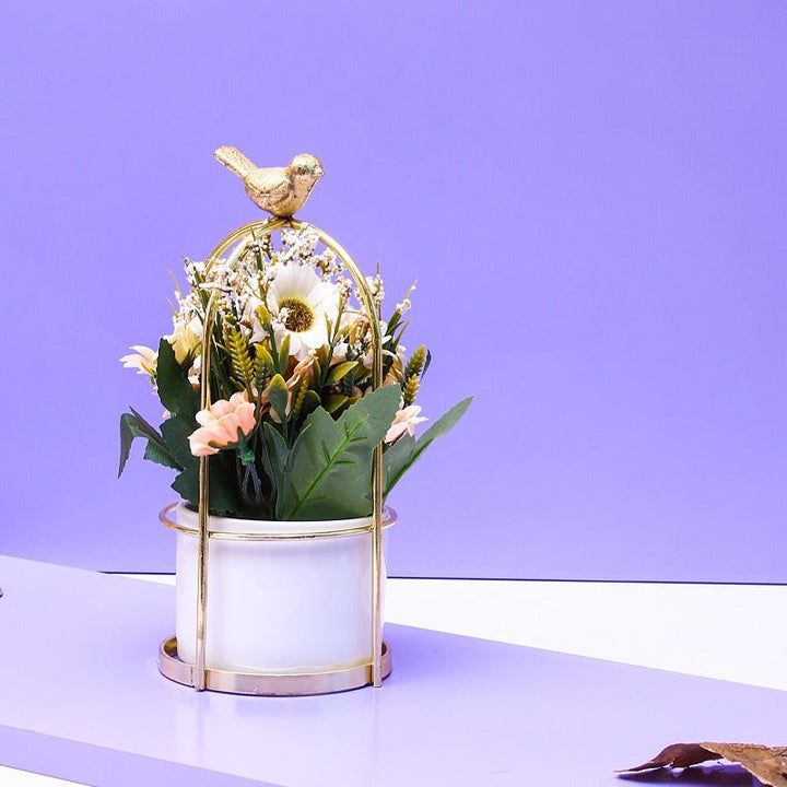 Floral White Flower Pot | Home Décor | Waseeh Pakistan