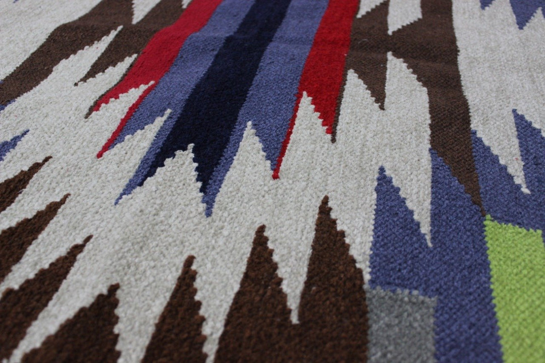 Round Geometric - Hand-woven Woolen Rug - Round Large - 4&