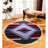 Hand-woven Woolen Rug - Round Small -fm-gkrrs13 - waseeh.com