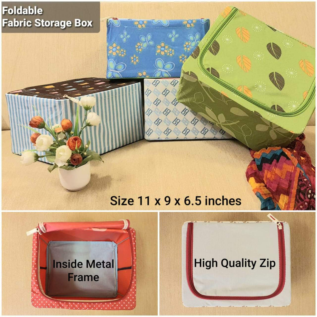 Foldable Fabric Storage Box (Leafy Mix Style) | Mix & Match | Waseeh Pakistan