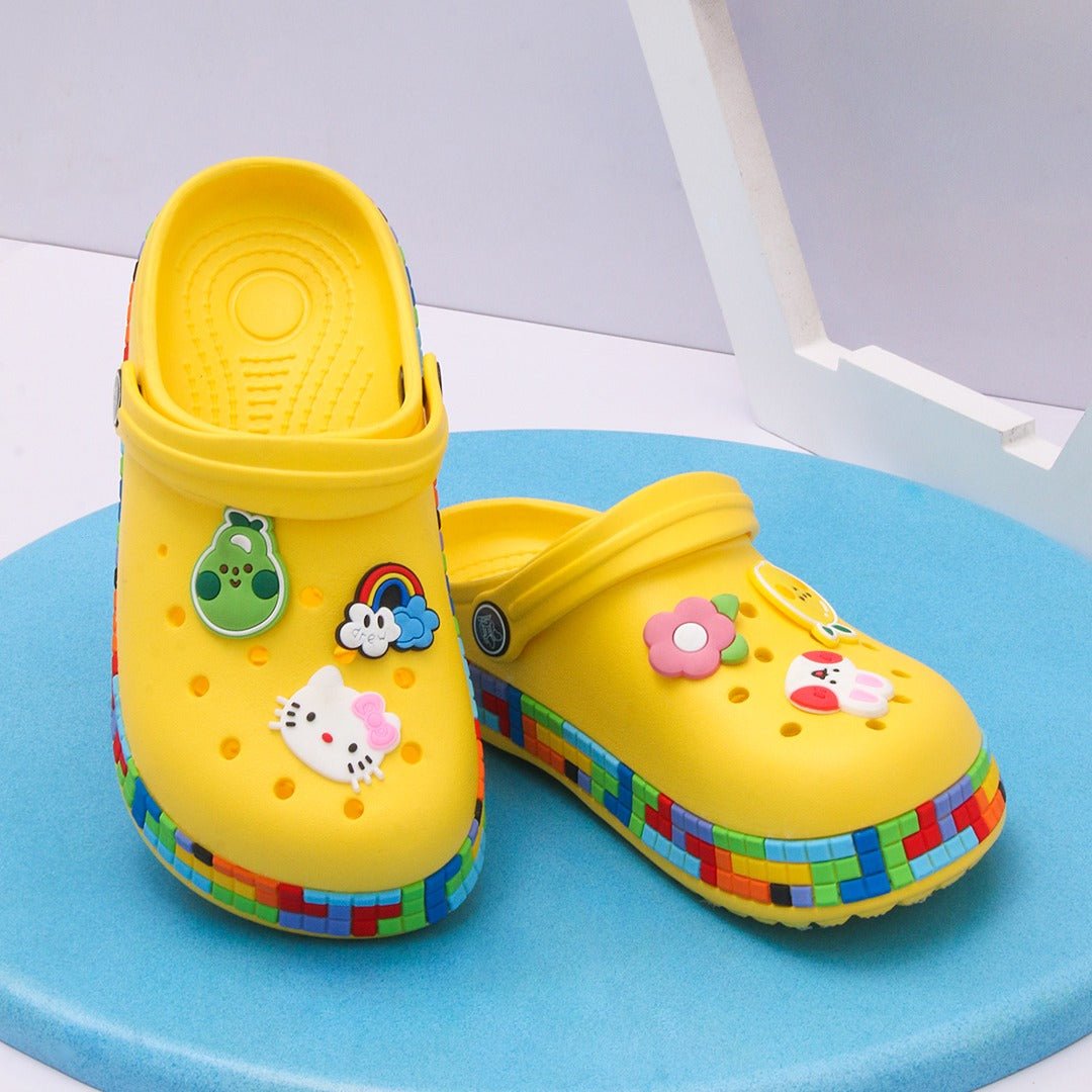Fruity Rainbows Kids Slippers (Yellow) | Fashion Point | Waseeh Pakistan