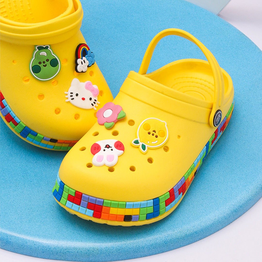 Fruity Rainbows Kids Slippers (Yellow) | Fashion Point | Waseeh Pakistan
