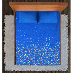 Fitted Sheet with 2 pillow covers - Royal Blue Starred - waseeh.com