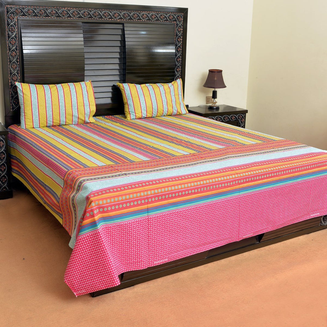 funky cotton bed sheet with 2 pillow cases | Home Décor | Waseeh Pakistan