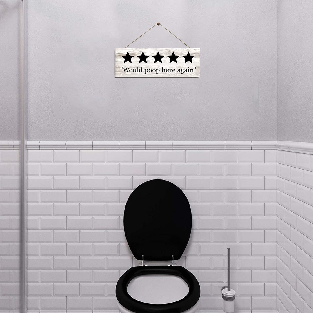 Funny "Would Poop Here Again" Wall Caption Bathroom Decor | Home Décor | Waseeh Pakistan
