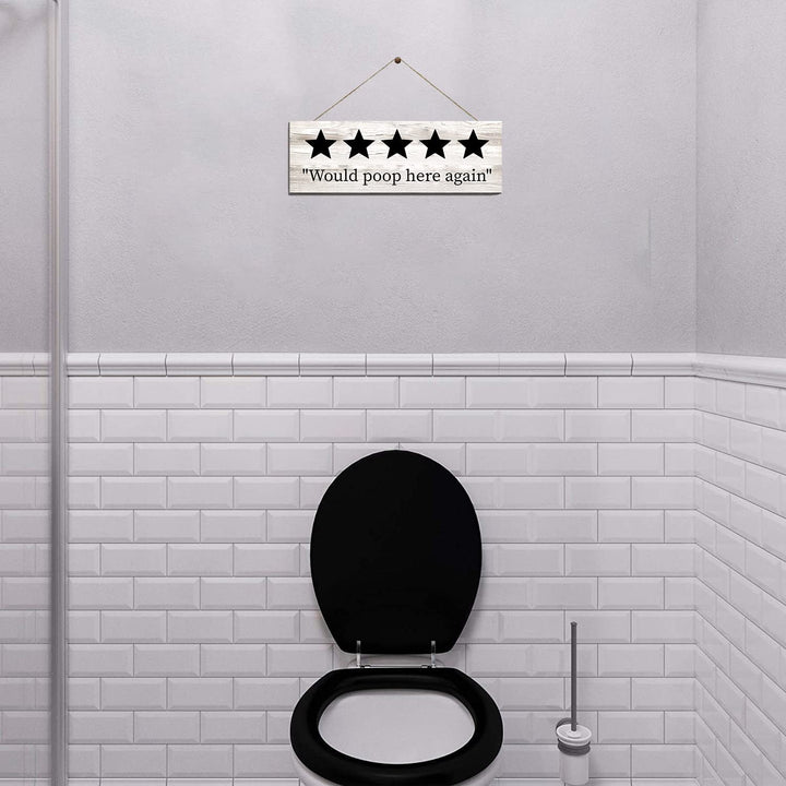 Funny "Would Poop Here Again" Wall Caption Bathroom Decor | Home Décor | Waseeh Pakistan