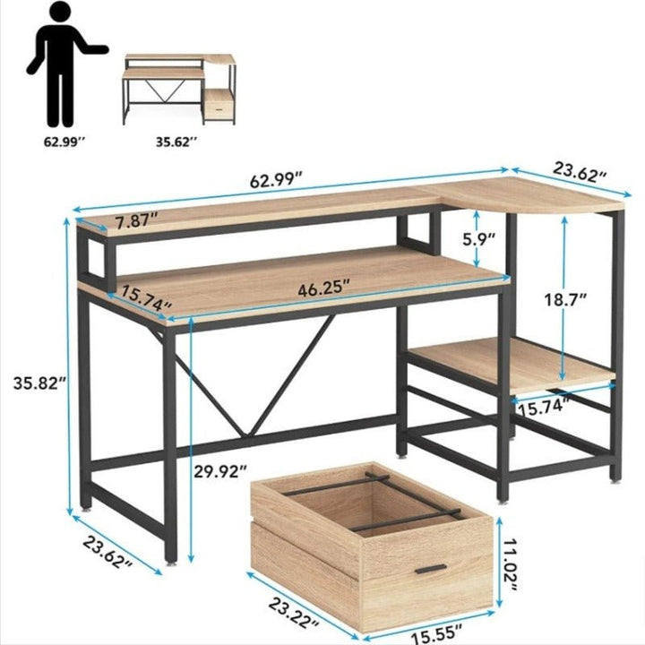 Gibbous Home Office Workstation Writing Organizer Desk Drawer Table | Furniture | Waseeh Pakistan