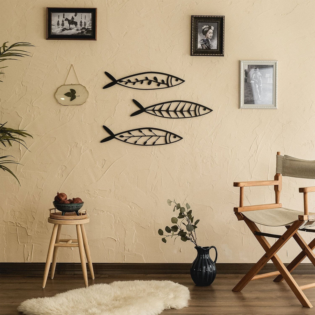 Gobius Trio Fish Wall Hanging Living Drawing Bedroom Decor (Set of 3) | Home Décor | Waseeh Pakistan