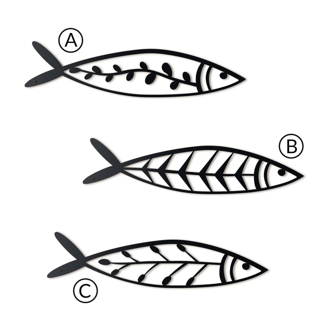Gobius Trio Fish Wall Hanging Living Drawing Bedroom Decor (Set of 3) | Home Décor | Waseeh Pakistan