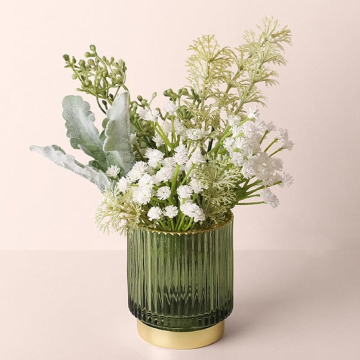 Gold Green Glass Planter | Home Décor | Waseeh Pakistan