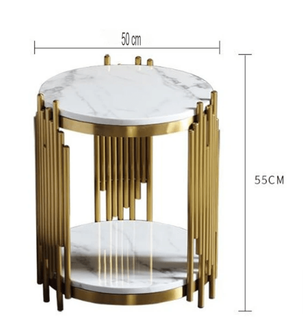Gold Marble Living Room Lounge Decor Side Table | Furniture | Waseeh Pakistan