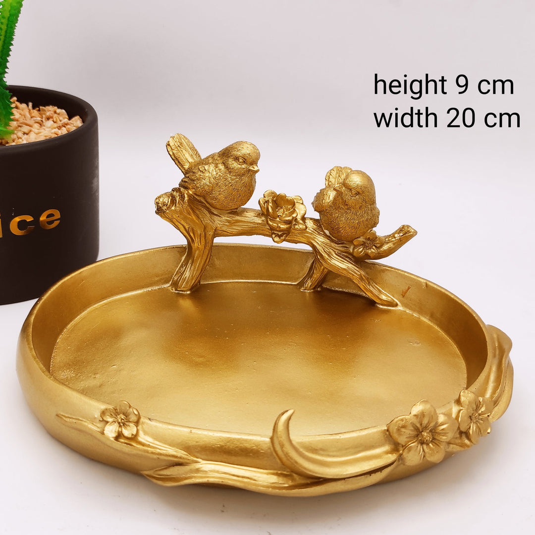 Golden Ceramic Birdy Plate | Home Décor | Waseeh Pakistan