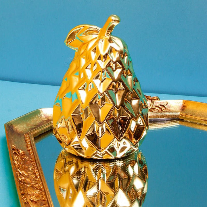 Golden Ceramic Pear Decor | Home Décor | Waseeh Pakistan