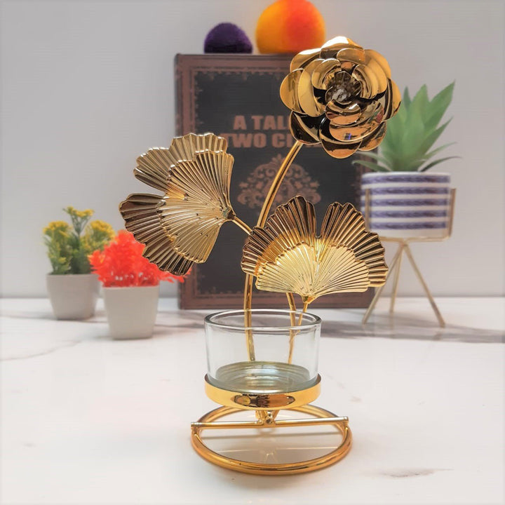 Golden Flower Candle Holder | Home Décor | Waseeh Pakistan