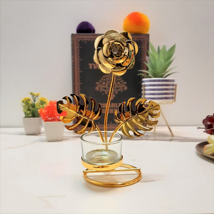 Golden Flower Candle Holder | Home Décor | Waseeh Pakistan