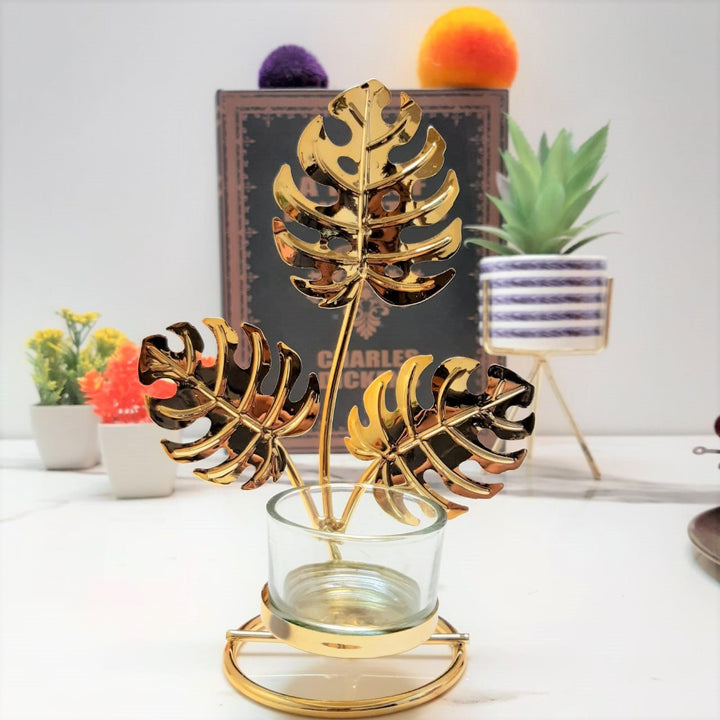Golden Flower Candle Holder | Home Décor | Waseeh Pakistan