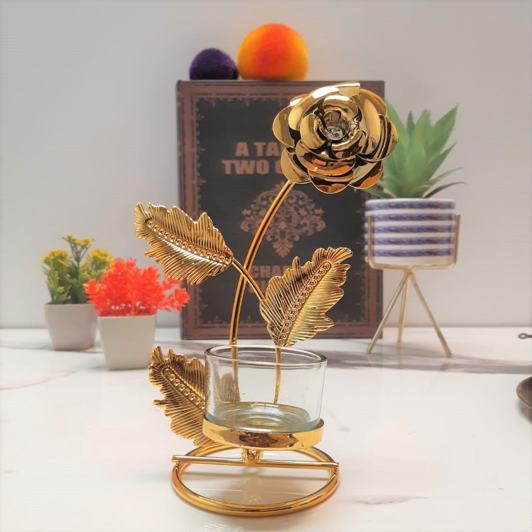 Golden Flower Candle Holder | Home Décor | Waseeh Pakistan