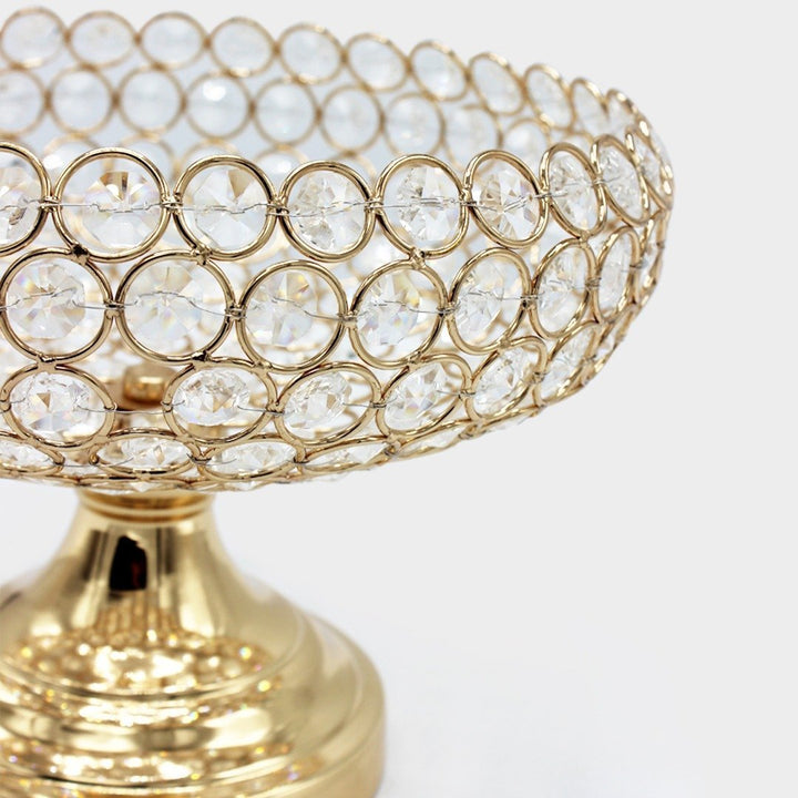 Golden Metal &amp; Crystal Bowl | Home Décor | Waseeh Pakistan
