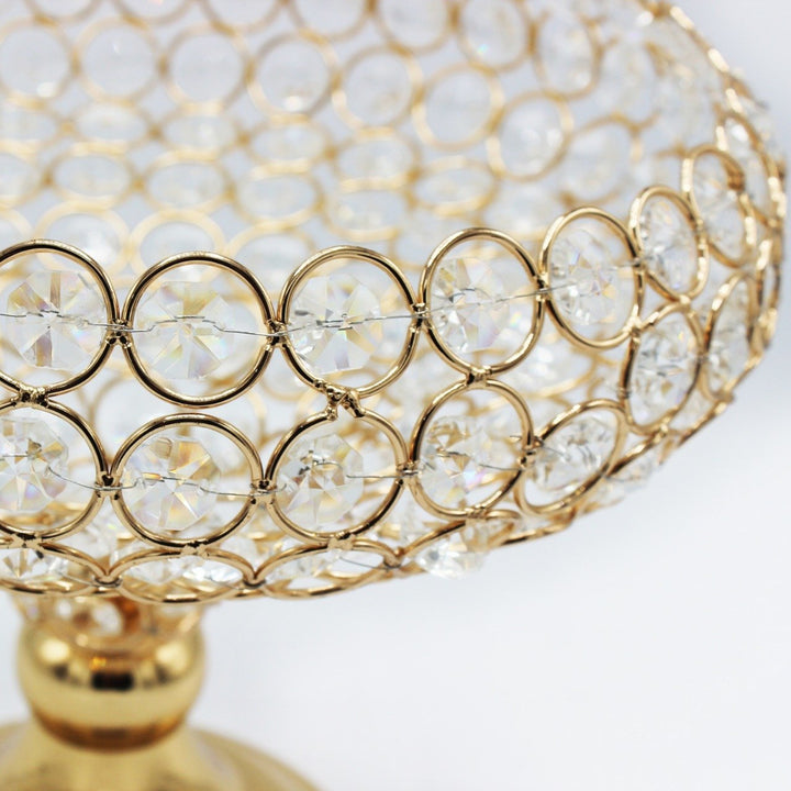 Golden Metal &amp; Crystal Bowl | Home Décor | Waseeh Pakistan