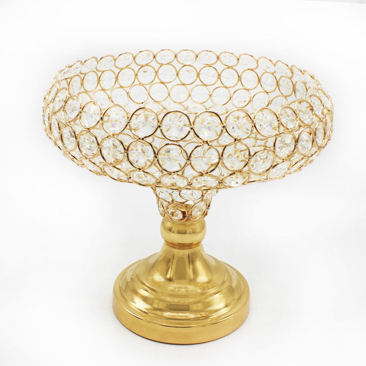 Golden Metal &amp; Crystal Bowl | Home Décor | Waseeh Pakistan