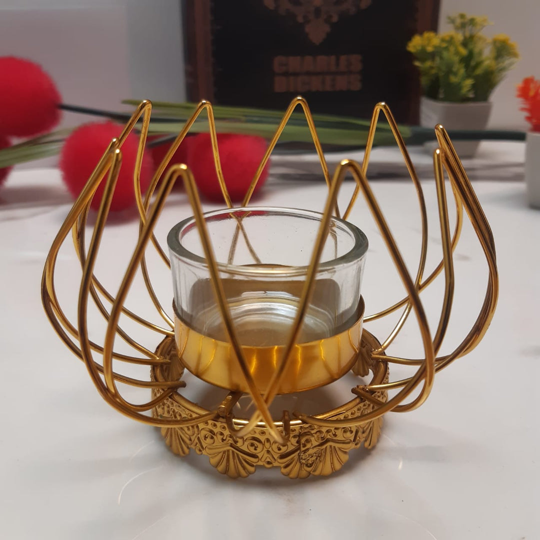 Golden Sculpture Candle Holder | Home Décor | Waseeh Pakistan
