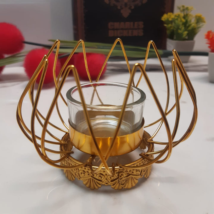 Golden Sculpture Candle Holder | Home Décor | Waseeh Pakistan