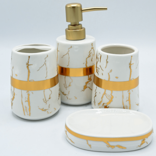 Golden Strip Bathroom Set | Home Décor | Waseeh Pakistan