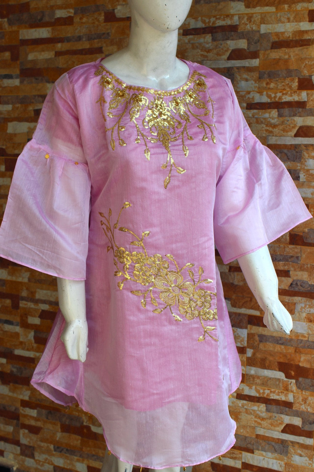 Golden Thread - Embroided - Pink - Ladies | Fashion Point | Waseeh Pakistan