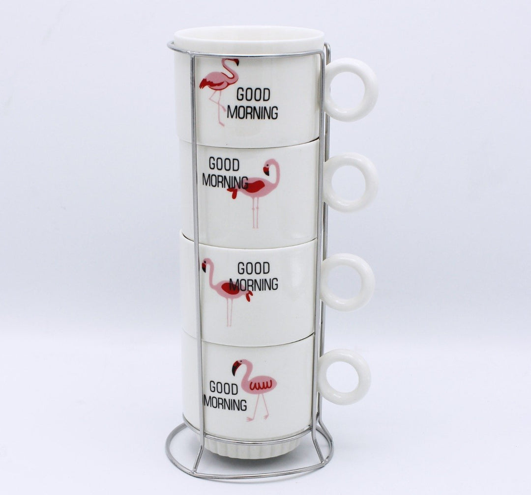Good Morning Cup Tower - 4 Pcs | kitchen item | Waseeh Pakistan