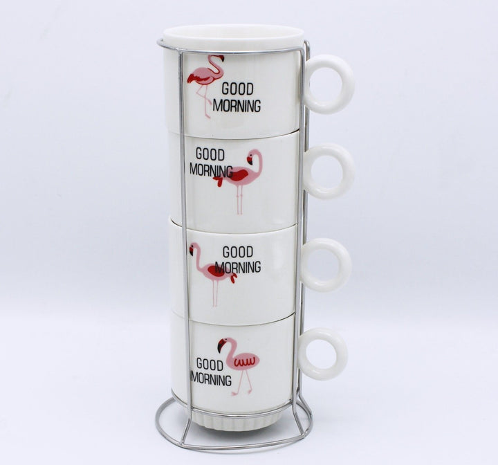 Good Morning Cup Tower - 4 Pcs | kitchen item | Waseeh Pakistan