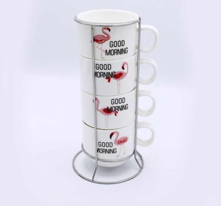 Good Morning Cup Tower - 4 Pcs | kitchen item | Waseeh Pakistan
