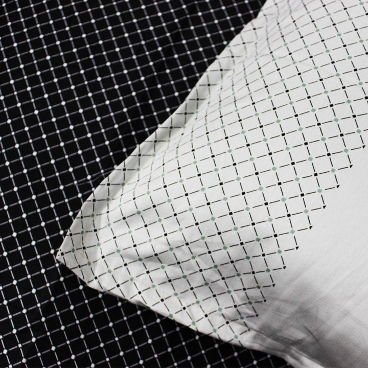 Gray &amp; Black - Cotton Satin Bed Sheet With 2 Pillow cases | Home Décor | Waseeh Pakistan