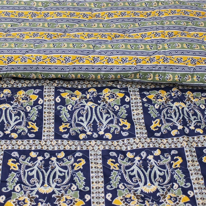 Green Geometric - Cotton Bed Spread Set - 6 pc | Home Décor | Waseeh Pakistan
