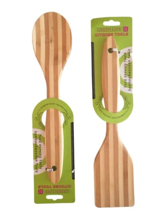 Green Live Bamboo Spatula (2 pcs) | kitchen item | Waseeh Pakistan