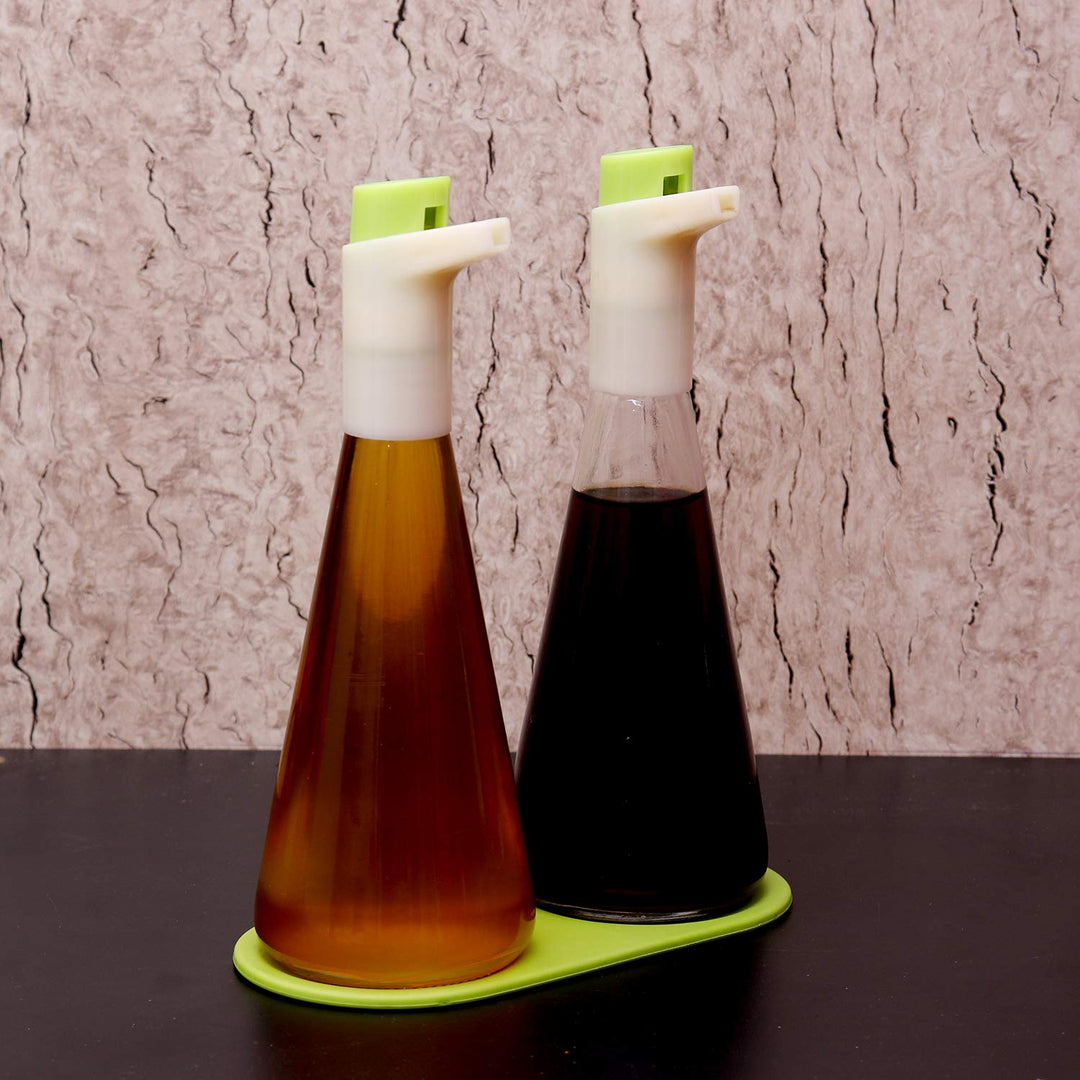 Green Oil / Vinegar Dispenser Set | kitchen item | Waseeh Pakistan