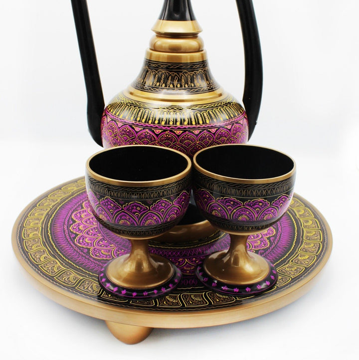Hand Crafted Wooden Surahi Set - 3 PC - 24" | Wooden Handy Crafts | Waseeh Pakistan