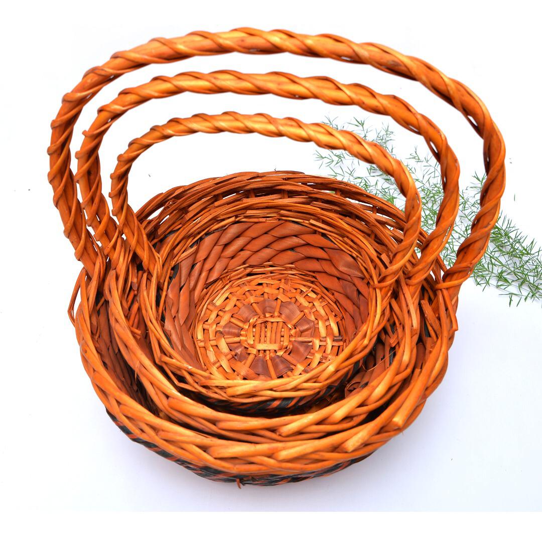 Handmade Wicker Basket (Round Shaped 3 pcs) | kitchen item | Waseeh Pakistan