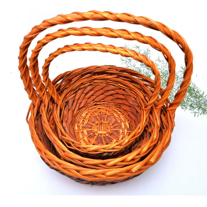 Handmade Wicker Basket (Round Shaped 3 pcs) | kitchen item | Waseeh Pakistan