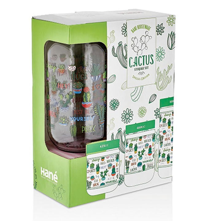 Hane Jar Set (Cactus 3 piece) | kitchen item | Waseeh Pakistan